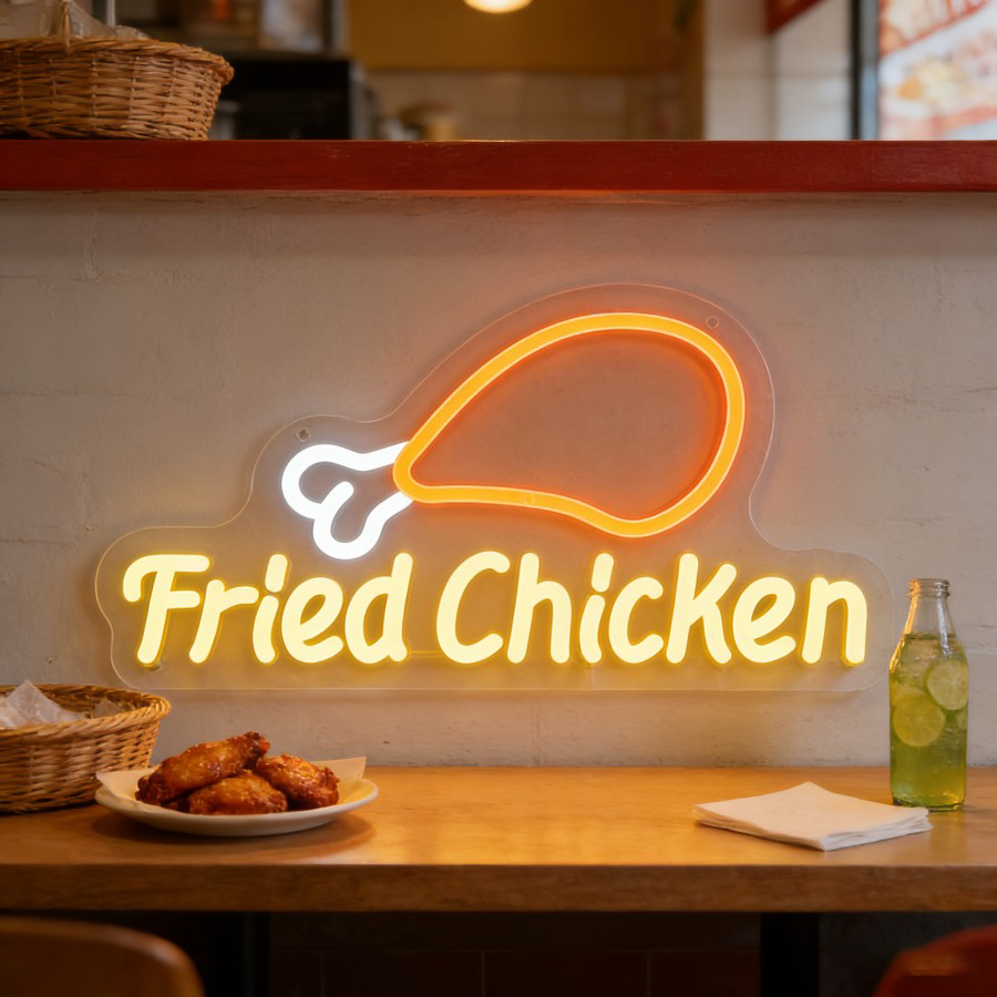 Commercial Kitchen Ideas - لافتة نيون LED على شكل دجاج