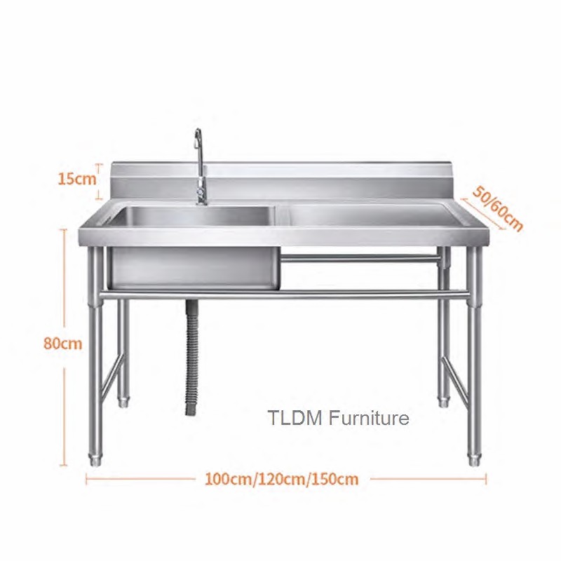 Commercial Kitchen Double Sink - أحواض المطبخ الخارجية التجارية الفولاذ المقاوم