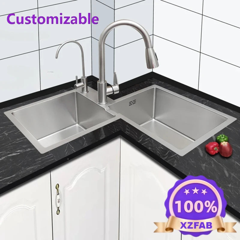 Commercial Kitchen Double Sink - حوض مطبخ من الفولاذ المقاوم للصدأ