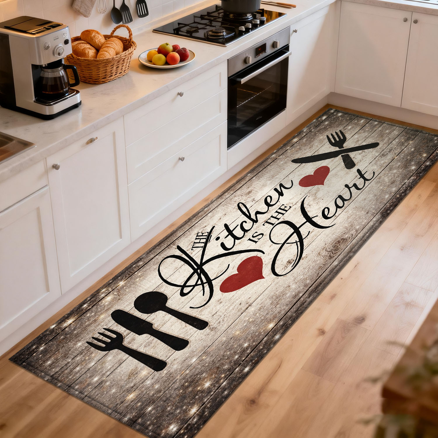 Commercial Kitchen Quotes - سجادة مطبخ خشبية ريفية بتصميم جرافيكي