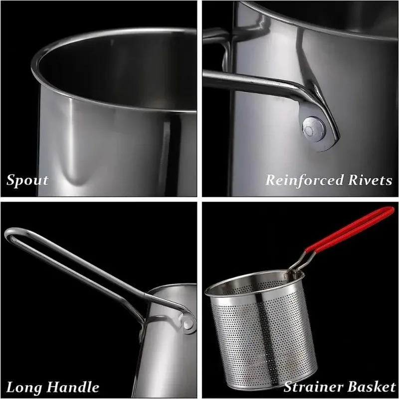 قدر قلي عميق للمطبخ مع مصفاة،  - مراجعة Commercial Kitchen Appliance وسعره