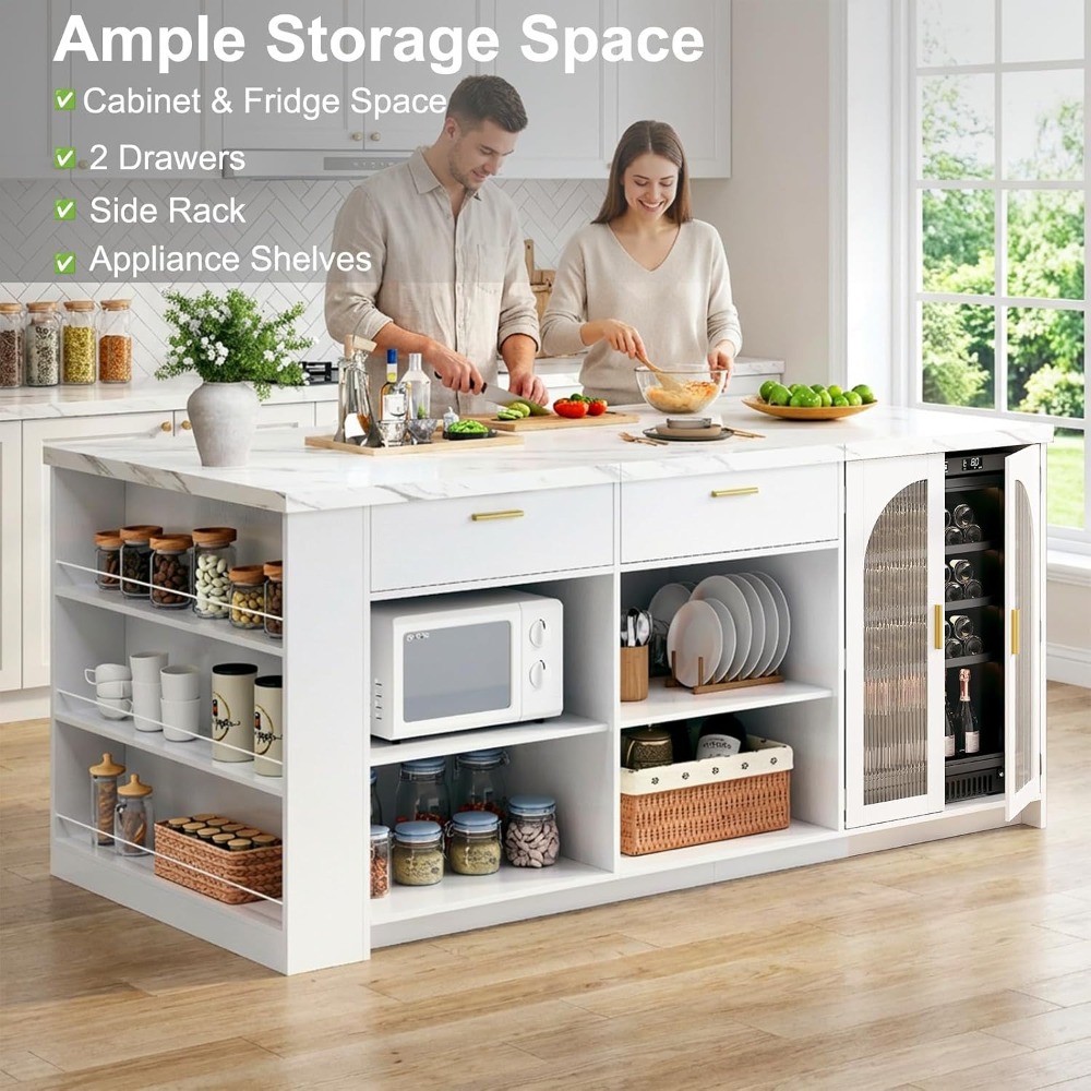 جزيرة مطبخ كبيرة بطول 71 بوصة  - مراجعة Commercial Kitchen Island وسعره