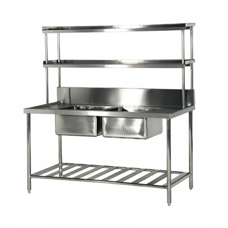 حوض غسيل مزدوج من الفولاذ المق - مراجعة Commercial Kitchen Double Sink وسعره