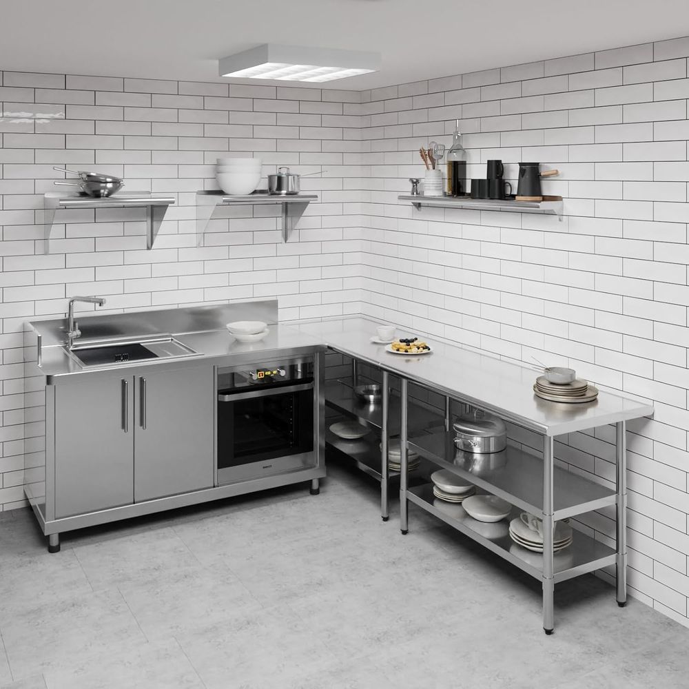 رف جداري من الفولاذ المقاوم لل - مراجعة Wall Shelf Commercial Kitchen وسعره
