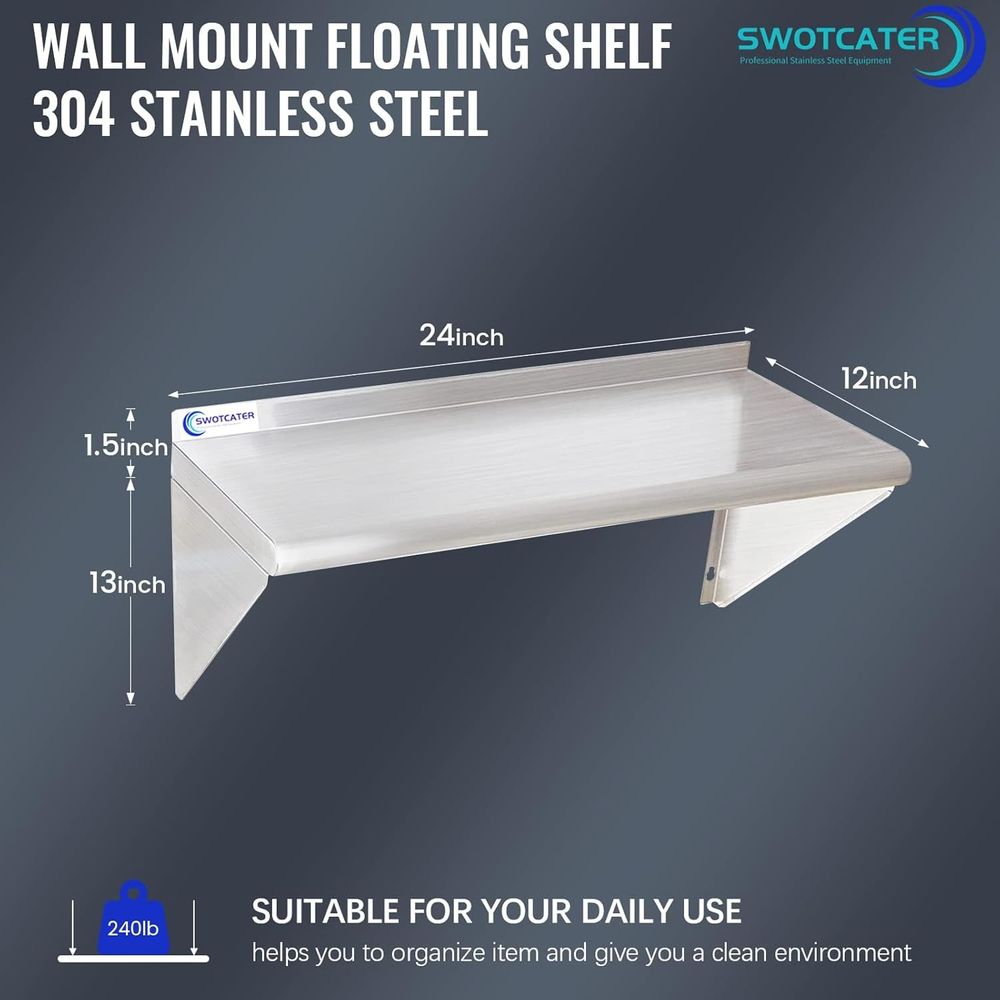 رفوف من الفولاذ المقاوم للصدأ  - مراجعة Wall Shelf Commercial Kitchen وسعره