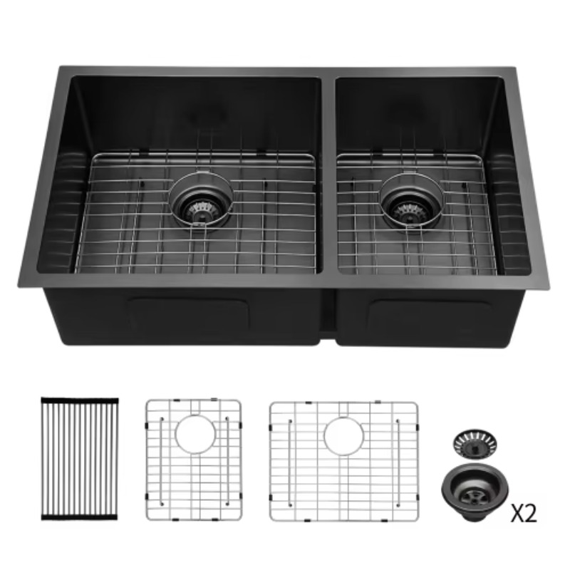 حوض مطبخ كبير حديث مزدوج الحوض - مراجعة Commercial Kitchen Double Sink وسعره