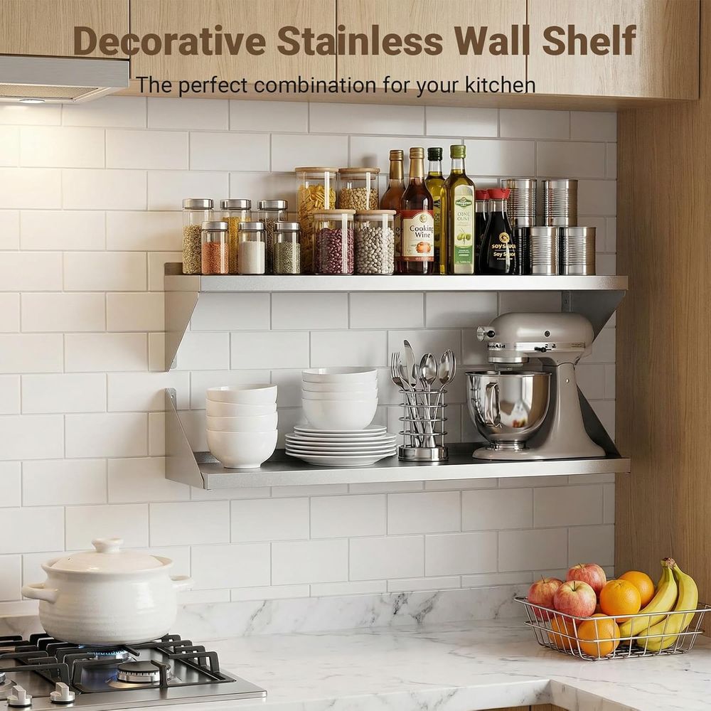 رفوف جدارية من الفولاذ المقاوم - مراجعة Wall Shelf Commercial Kitchen وسعره